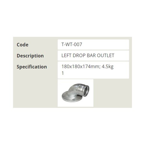 T-WT-007 - Water Truck Leaf Drop Bar Outlet